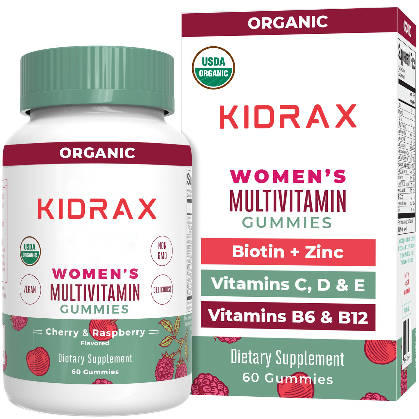 KIDRAX® Organic Women's Multivitamin Gummies