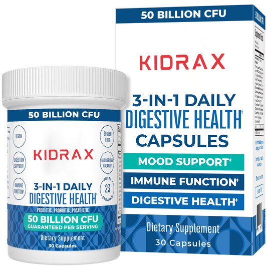 KIDRAX® 3-in-1 Daily Digestive Health Capsules