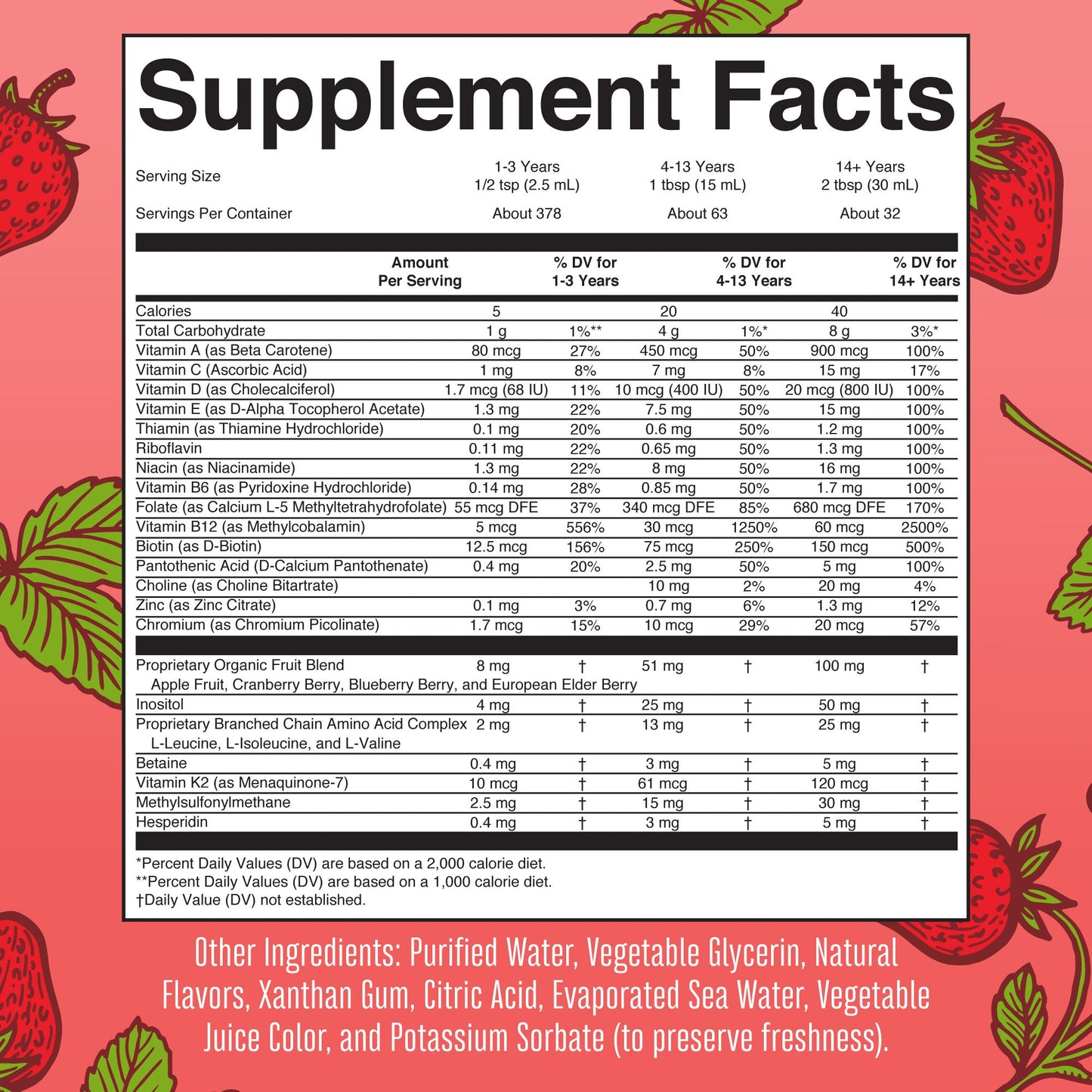 KIDRAX® Liquid Morning Multivitamin Essentials+ (Strawberry)