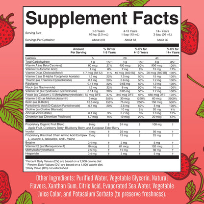 KIDRAX® Liquid Morning Multivitamin Essentials+ (Strawberry)