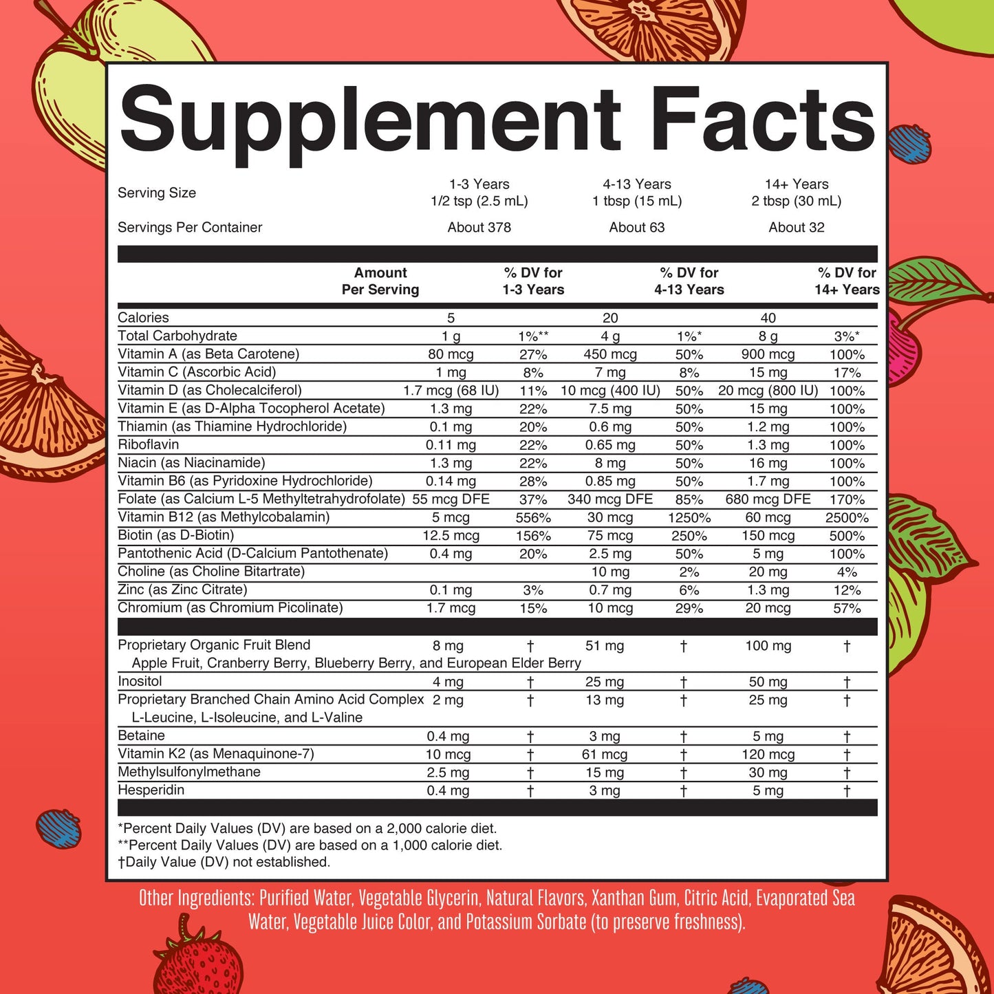 KIDRAX® Liquid Morning Multivitamin Essentials+ (Fruit Punch)