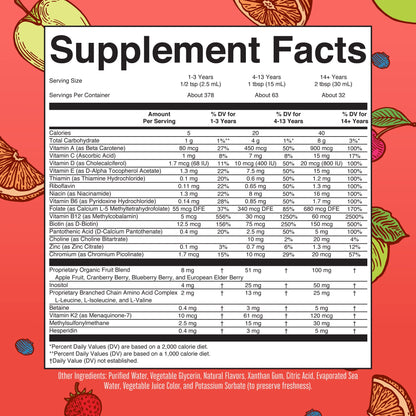 KIDRAX® Liquid Morning Multivitamin Essentials+ (Fruit Punch)