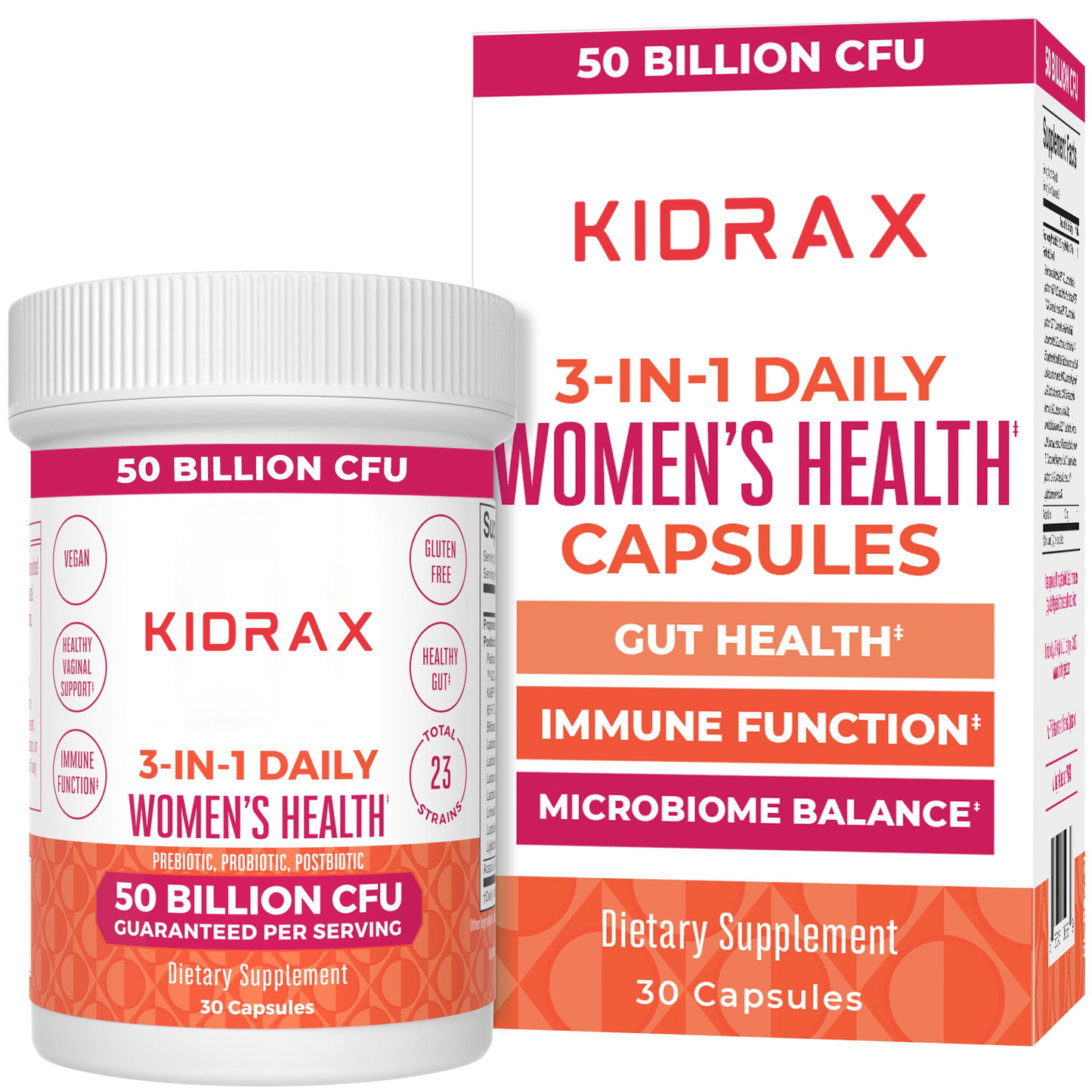 KIDRAX® 3-in-1 Daily Women's Health Capsules