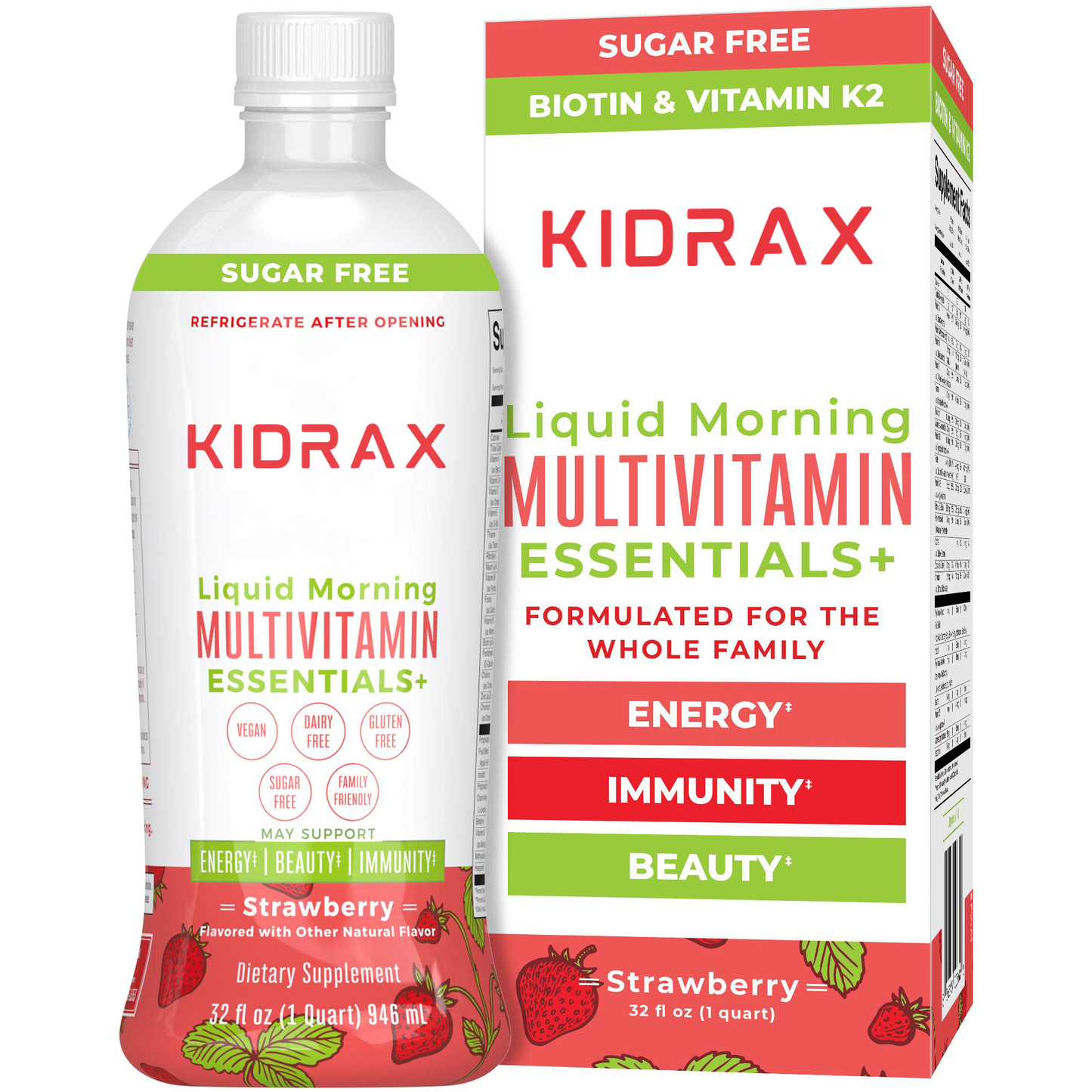 KIDRAX® Liquid Morning Multivitamin Essentials+ (Strawberry)