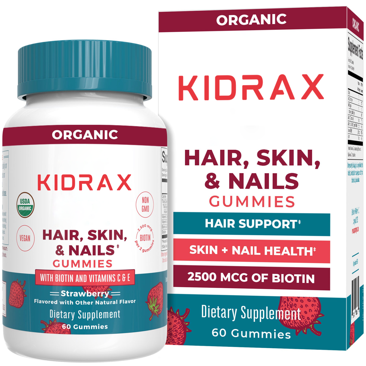 KIDRAX® Organic Hair, Skin, & Nails Gummies