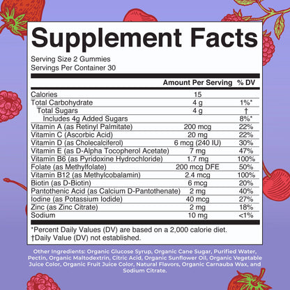 KIDRAX® Organic Kids Multivitamin Gummies